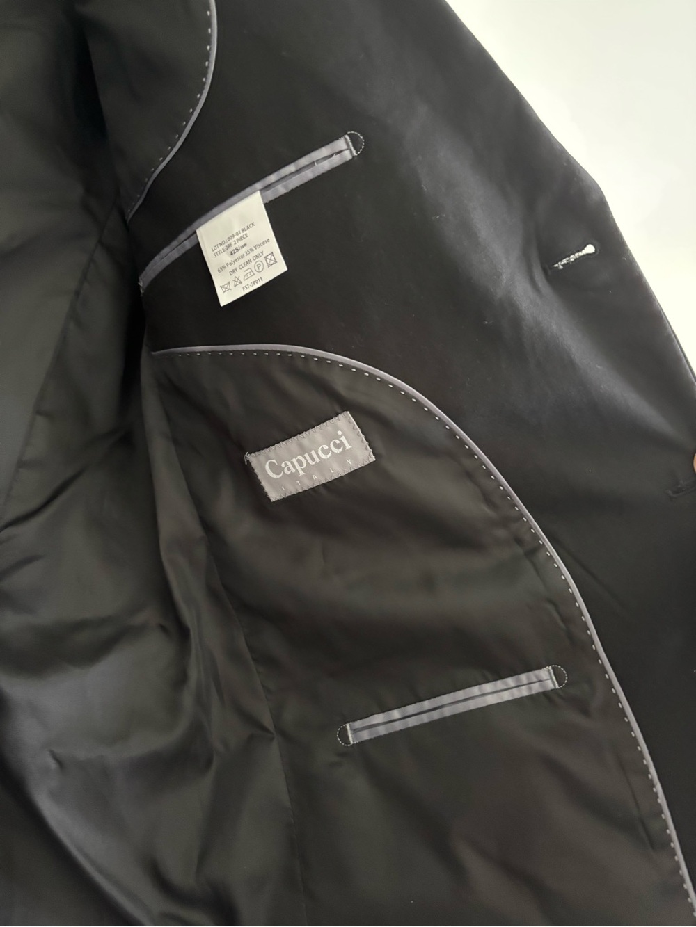 Capucci Italy Men's Black Two-Piece Suit - Tailored Blazer & Trousers size 42S - Picture 5 of 13